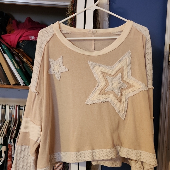Beige Star Patterned Sweater - Picture 1 of 2